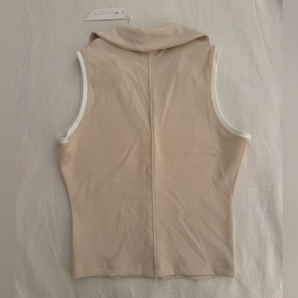Travis Mathew Beige Ribbed Top - Picture 3 of 3